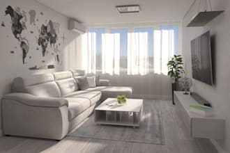 visualization of the apartment in 3ds max