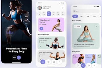 create ai powered fitness app, workout app, gym app, health and nutrition app
