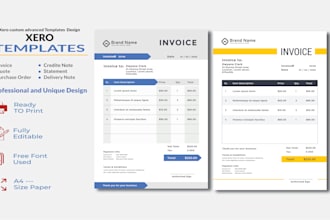 design custom xero invoice templates and branding