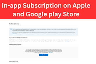 setup in app subscriptions in your mobile app for app store