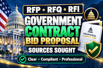 write government contract bid proposal, response to rfp, rfi, rfq, rfp response