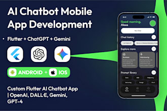 develop flutter ai chatbot app for ios and android
