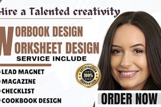 design workbook, worksheet, pdf lead magnet, brochures, journal, cookbook