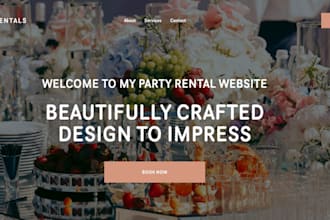 build party rental website with booking features