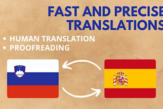 translate and proofread between spanish and slovenian