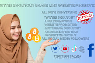 twitter shoutout share link website promotion to 150m ig,fb,yt,app,etsy,crypto