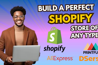 build a perfectly ready to go live shopify store of any type