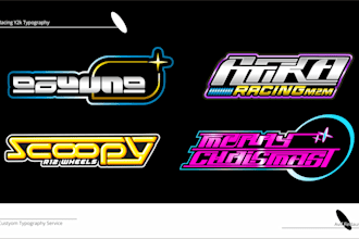 create racing or y2k logo type for your brand tshirt