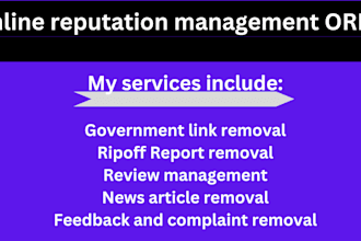 do online reputation management, ORM, services to suppress negative bad links