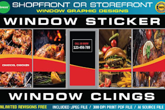 create eye catchy window graphics, store front, shop front