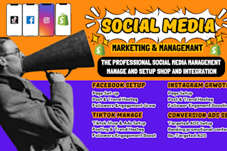manage and setup tiktok facebook instagram for shopify marketing, shopify sales