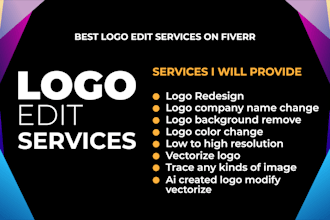 redesign, edit, retrace, modify logo or graphics