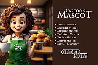 design professional, caricature mascot logo, mascot business iogo