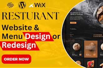 design restaurant  online ordering website on wordpress wix or squarespace