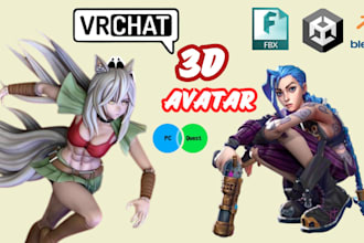 create custom 3d vrchat avatar 3d model vr character furry avatar from scratch
