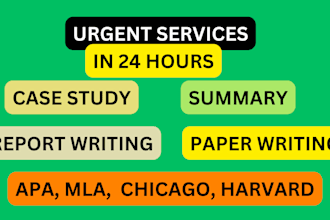 do research and summary writing, case study and report writing