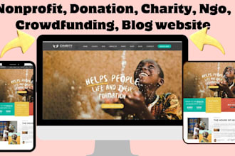 redesign donation charity, 501c3 nonprofit, fundraising crowdfunding ngo website