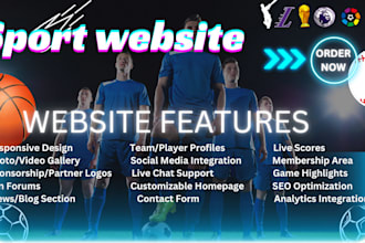sport website sport landing page basketball, football, cricket, hockey website