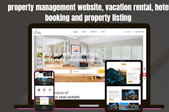 build property management website vacation rental hotel booking property listing