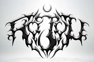 design typeface graphics for a tattoo or brand
