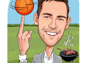 create cartoon caricature, vectorize and illustrator work