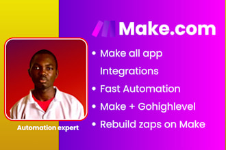 setup make com automations, integrations, n8n automation, ai agent and workflows