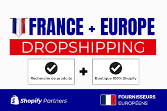 build france dropshipping shopify store website, eu suppliers, winning products