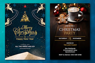 do christmas card, greeting and invitation cards design
