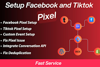 do facebook and tiktok pixel setup, fix pixel issue, meta pixel