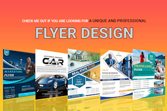 design a unique flyer or trifold or bifold within 12h