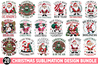 custom vintage christmas svgs, sublimation t shirt design