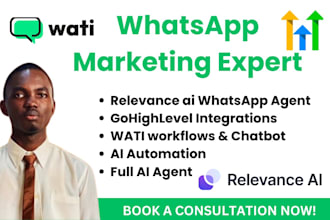 setup wati whatsapp chatbot, whatsapp api, whatsapp ai agent on relevance ai crm
