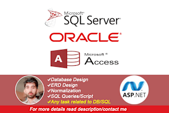 develop database in sql, oracle, access