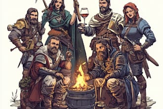 create your dnd character or party art