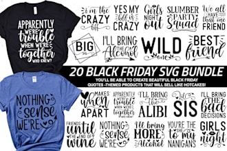 custom black friday svgs, t shirt designs for sales events
