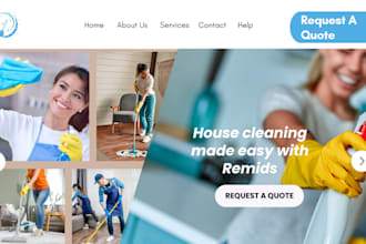 create cleaning service website, house, office, booking koala website, jobber