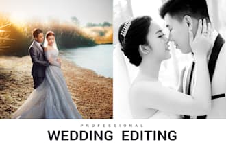 edit wedding photos and portrait photos professionally
