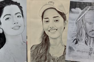 draw amazing pencil portrait for you