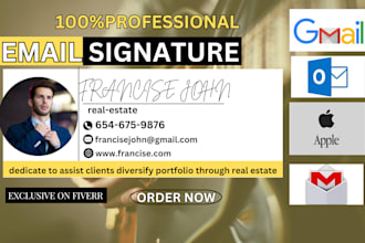 design a clickable HTML email signature for you