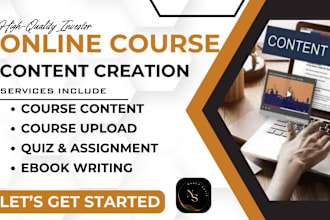 create online course content for online course, course creation