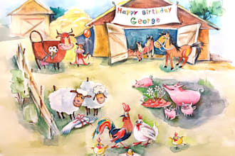 create a childrens illustration for book in vintage style