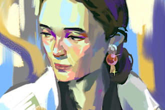 draw disco elysium like potrait