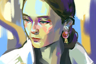 draw disco elysium like potrait