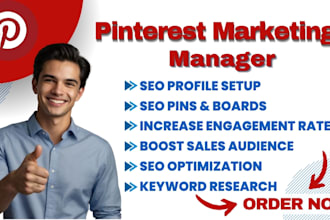 be your pinterest marketing manager pin SEO expert board management