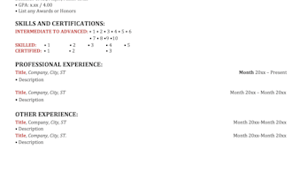build a resume for you