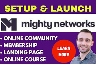 setup mighty networks online course, community membership website