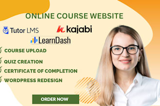 develop online course build elementor learndash tutor lms course upload website