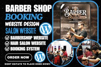 design barber shop website barber booking website salon appointment landing page