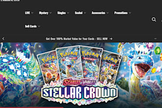 design pokemon website pokemon shopify store trading card store pokemon store