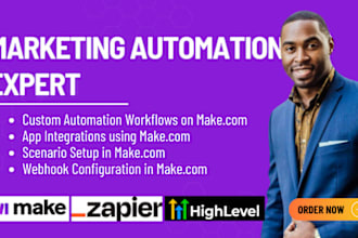 setup make com workflow, zapier automation, gohighlevel clixlo, monday com crm